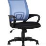 Компьютерное кресло TopChairs Simple офисное голубое в обивке из текстиля с сеткой, механизм качания Top Gun в Самаре
