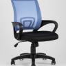 Компьютерное кресло TopChairs Simple офисное голубое в обивке из текстиля с сеткой, механизм качания Top Gun в Самаре