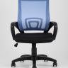 Компьютерное кресло TopChairs Simple офисное голубое в обивке из текстиля с сеткой, механизм качания Top Gun в Самаре