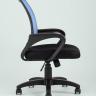 Компьютерное кресло TopChairs Simple офисное голубое в обивке из текстиля с сеткой, механизм качания Top Gun в Самаре