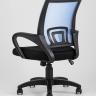Компьютерное кресло TopChairs Simple офисное голубое в обивке из текстиля с сеткой, механизм качания Top Gun в Самаре