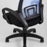Компьютерное кресло TopChairs Simple офисное голубое в обивке из текстиля с сеткой, механизм качания Top Gun в Самаре