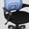 Компьютерное кресло TopChairs Simple офисное голубое в обивке из текстиля с сеткой, механизм качания Top Gun в Самаре
