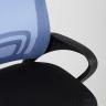 Компьютерное кресло TopChairs Simple офисное голубое в обивке из текстиля с сеткой, механизм качания Top Gun в Самаре