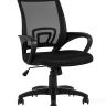 Компьютерное кресло TopChairs Simple офисное черное в обивке из текстиля с сеткой, механизм качания Top Gun в Самаре