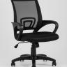 Компьютерное кресло TopChairs Simple офисное черное в обивке из текстиля с сеткой, механизм качания Top Gun в Самаре