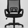 Компьютерное кресло TopChairs Simple офисное черное в обивке из текстиля с сеткой, механизм качания Top Gun в Самаре
