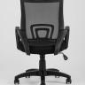 Компьютерное кресло TopChairs Simple офисное черное в обивке из текстиля с сеткой, механизм качания Top Gun в Самаре