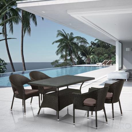 Комплект мебели из иск. ротанга T198A/Y97B-W53 4 Pcs Brown (4+1) в Самаре