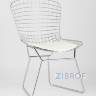 Bertoia хромированный металл с белой подушкой из экокожи в Самаре