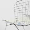 Bertoia хромированный металл с белой подушкой из экокожи в Самаре