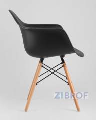 Eames стол стеклянный D80, 2 стула Eames DAW черные