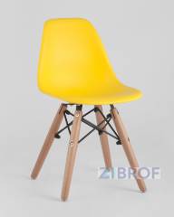 Комплект мебели детский стол Eames белый, 3 стульчика желтые