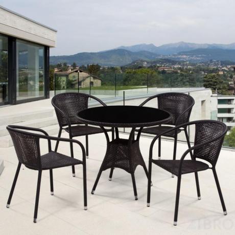 Комплект плетеной мебели T197ANS-W53/Y137B-W51 Brown 4Pcs в Самаре