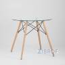 Eames D80 стол стеклянный, 4 стула Eames DSW белые в Самаре