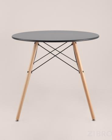 Стол обеденный DSW D80 черный, столешница МДФ, ножки массив бука в Самаре