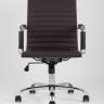 Компьютерное кресло TopChairs City S офисное коричневое, обивка экокожа, механизм качания и регулировки по высоте в Самаре