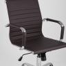 Компьютерное кресло TopChairs City S офисное коричневое, обивка экокожа, механизм качания и регулировки по высоте в Самаре