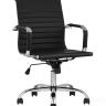 Компьютерное кресло TopChairs City S офисное черное в обивке из экокожи, механизм регулирования по высоте и качания в Самаре