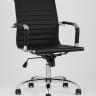 Компьютерное кресло TopChairs City S офисное черное в обивке из экокожи, механизм регулирования по высоте и качания в Самаре