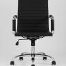 Компьютерное кресло TopChairs City S офисное черное в обивке из экокожи, механизм регулирования по высоте и качания в Самаре