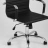 Компьютерное кресло TopChairs City S офисное черное в обивке из экокожи, механизм регулирования по высоте и качания в Самаре